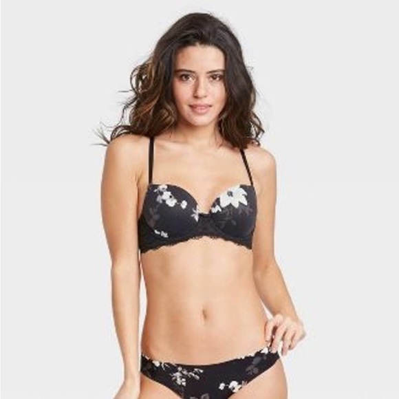 Auden Black Floral Daydream Light
Lift Lace Demi T-Shirt Push Up Bra 38DDD - Picture 1 of 4